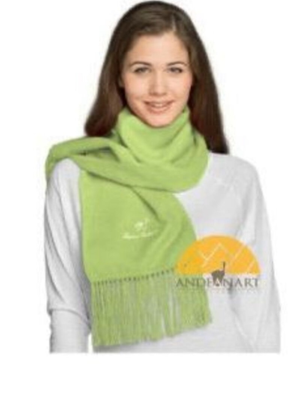 ALPACA CAMARGO charcoal 9x68 fringed winter scarf